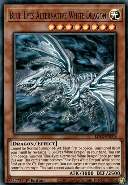 Blue-Eyes Alternative White Dragon LDS2-EN008 Yu-Gi-Oh card from Legendary Duelists: Season 2
