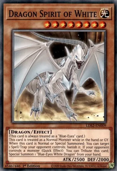 Dragon Spirit of White LDS2-EN009 Yu-Gi-Oh card from Legendary Duelists: Season 2