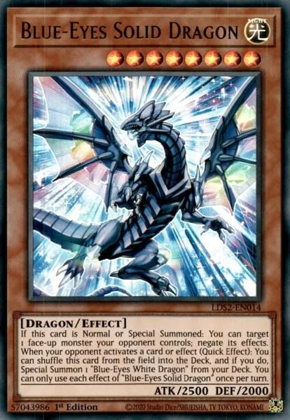 Blue-Eyes Solid Dragon LDS2-EN014 Yu-Gi-Oh card from Legendary Duelists: Season 2