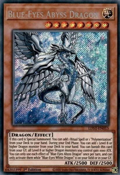 Blue-Eyes Abyss Dragon LDS2-EN015 Yu-Gi-Oh card from Legendary Duelists: Season 2