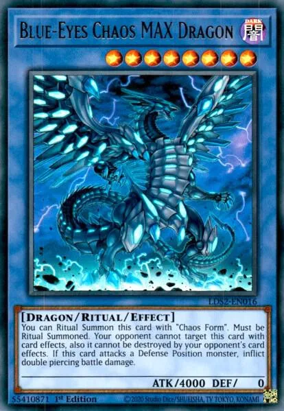 Blue-Eyes Chaos MAX Dragon LDS2-EN016 Yu-Gi-Oh card from Legendary Duelists: Season 2