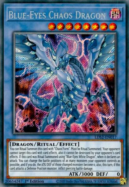 Blue-Eyes Chaos Dragon LDS2-EN017 Yu-Gi-Oh card from Legendary Duelists: Season 2