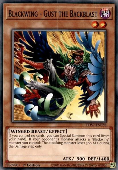 Blackwing - Gust the Backblast LDS2-EN038 Yu-Gi-Oh card from Legendary Duelists: Season 2