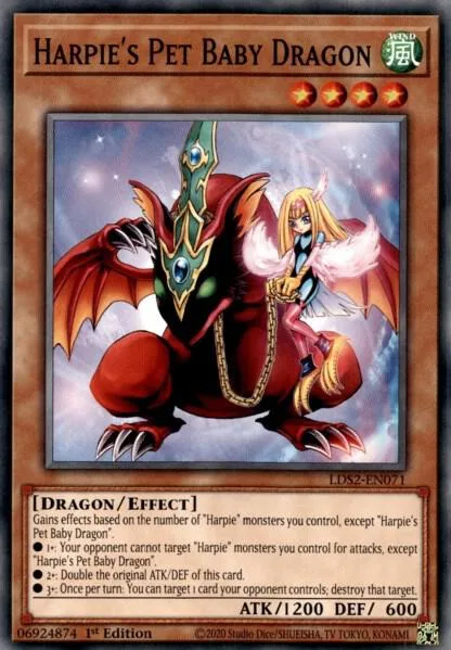 Harpie's Pet Baby Dragon LDS2-EN071 Yu-Gi-Oh card from Legendary Duelists: Season 2