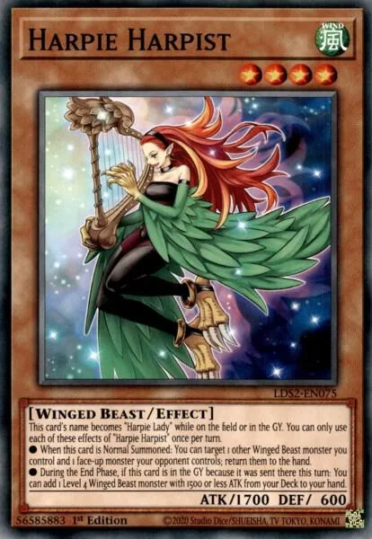 Harpie Harpist LDS2-EN075 Yu-Gi-Oh card from Legendary Duelists: Season 2