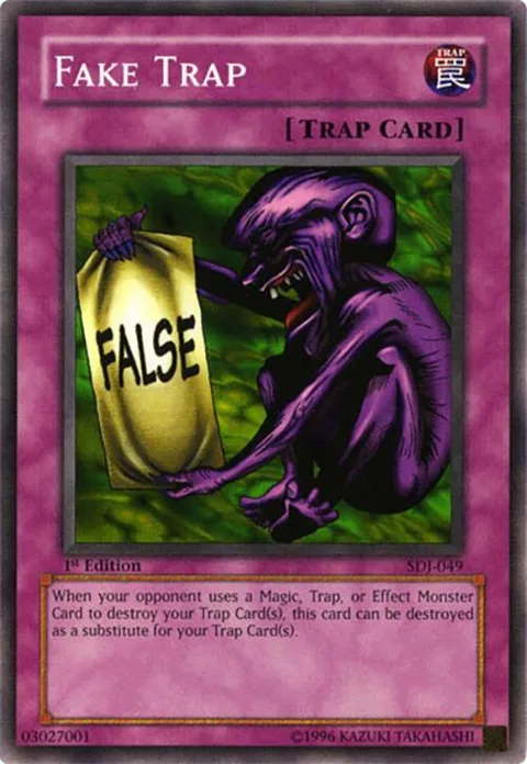 Fake Trap SDJ-049 1st Edition Yu-Gi-Oh card from Starter Deck: Joey