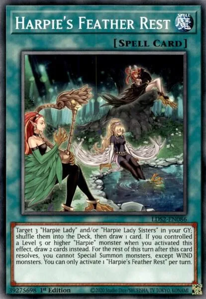 Harpie's Feather Rest LDS2-EN086 Yu-Gi-Oh card from Legendary Duelists: Season 2