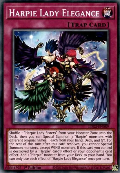 Harpie Lady Elegance LDS2-EN089 Yu-Gi-Oh card from Legendary Duelists: Season 2