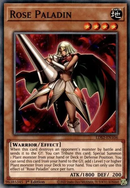 Rose Paladin LDS2-EN106 Yu-Gi-Oh card from Legendary Duelists: Season 2