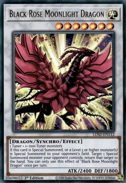 Black Rose Moonlight Dragon LDS2-EN112 Yu-Gi-Oh card from Legendary Duelists: Season 2