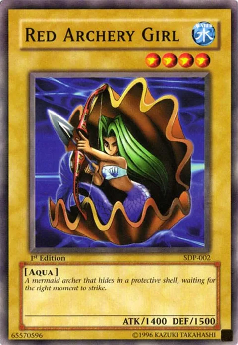 Red Archery Girl SDP-002 1st Edition Yu-Gi-Oh card from Starter Deck: Pegasus