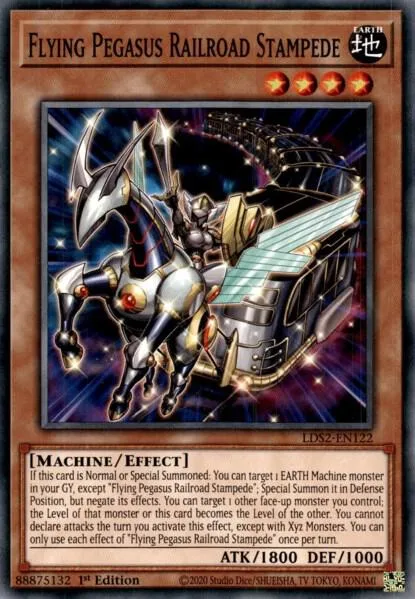 Flying Pegasus Railroad Stampede LDS2-EN122 Yu-Gi-Oh card from Legendary Duelists: Season 2