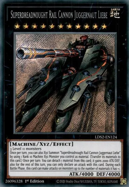 Superdreadnought Rail Cannon Juggernaut Liebe LDS2-EN124 Yu-Gi-Oh card from Legendary Duelists: Season 2