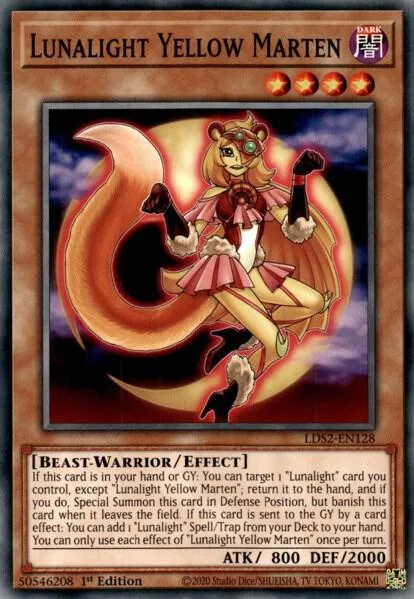 Lunalight Yellow Marten LDS2-EN128 Yu-Gi-Oh card from Legendary Duelists: Season 2
