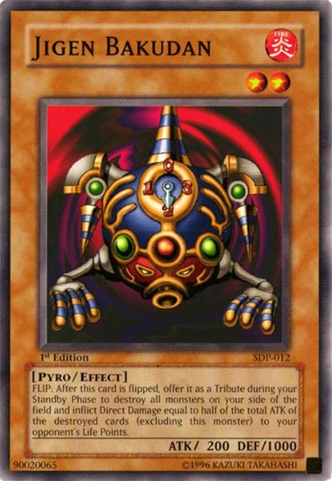 Jigen Bakudan SDP-012 1st Edition Yu-Gi-Oh card from Starter Deck: Pegasus