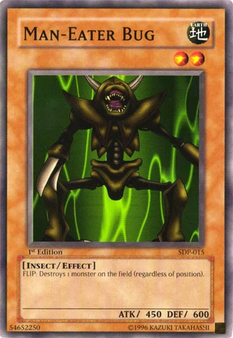 Man-Eater Bug SDP-015 Unlimited Yu-Gi-Oh card from Starter Deck: Pegasus