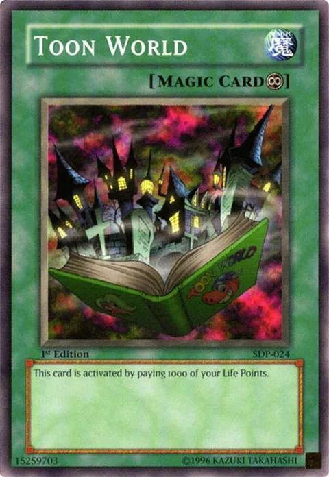 Toon World SDP-024 1st Edition Yu-Gi-Oh card from Starter Deck: Pegasus