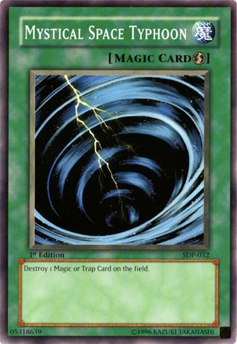 Mystical Space Typhoon SDP-032 1st Edition Yu-Gi-Oh card from Starter Deck: Pegasus