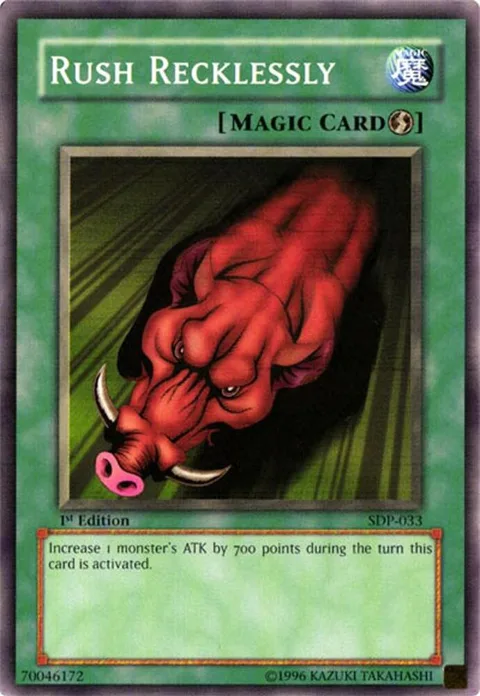 Rush Recklessly SDP-033 1st Edition Yu-Gi-Oh card from Starter Deck: Pegasus