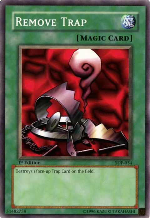 Remove Trap SDP-034 1st Edition Yu-Gi-Oh card from Starter Deck: Pegasus