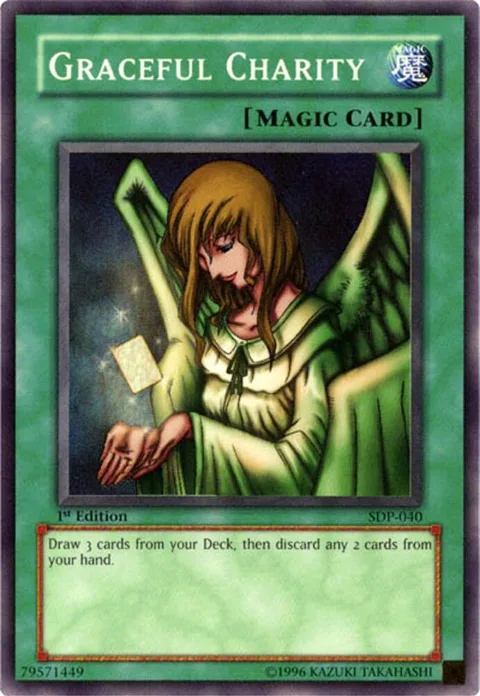 Graceful Charity SDP-040 1st Edition Yu-Gi-Oh card from Starter Deck: Pegasus