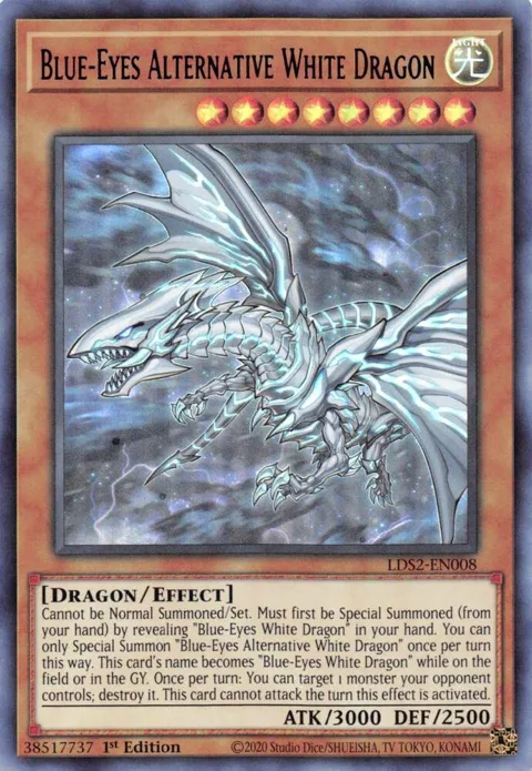 Blue-Eyes Alternative White Dragon Blue LDS2-EN008 Yu-Gi-Oh card from Legendary Duelists: Season 2