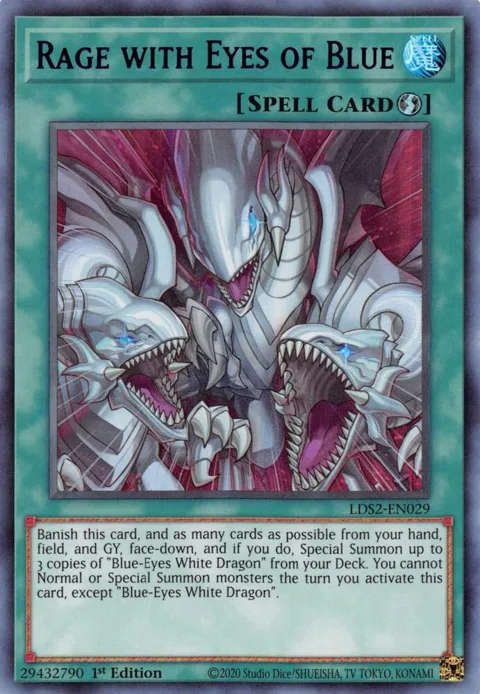 Rage with Eyes of Blue Blue LDS2-EN029 Yu-Gi-Oh card from Legendary Duelists: Season 2
