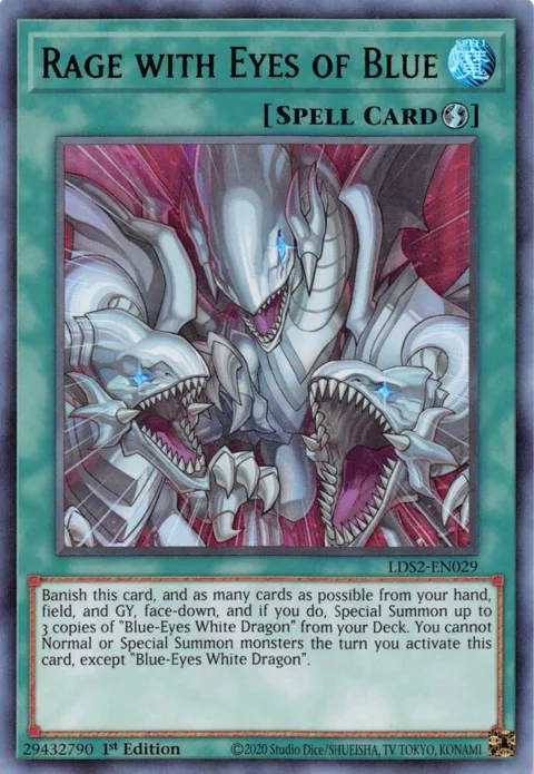 Rage with Eyes of Blue Green LDS2-EN029 Yu-Gi-Oh card from Legendary Duelists: Season 2