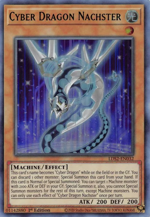 Cyber Dragon Nachster Green LDS2-EN032 Yu-Gi-Oh card from Legendary Duelists: Season 2
