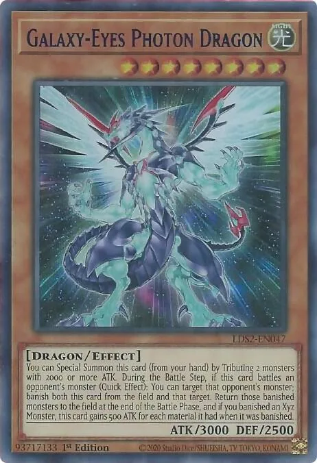 Galaxy-Eyes Photon Dragon Blue LDS2-EN047 Yu-Gi-Oh card from Legendary Duelists: Season 2