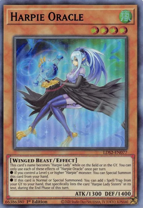 Harpie Oracle Blue LDS2-EN077 Yu-Gi-Oh card from Legendary Duelists: Season 2