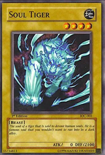 Soul Tiger IOC-003 1st Edition Yu-Gi-Oh card from Invasion of Chaos