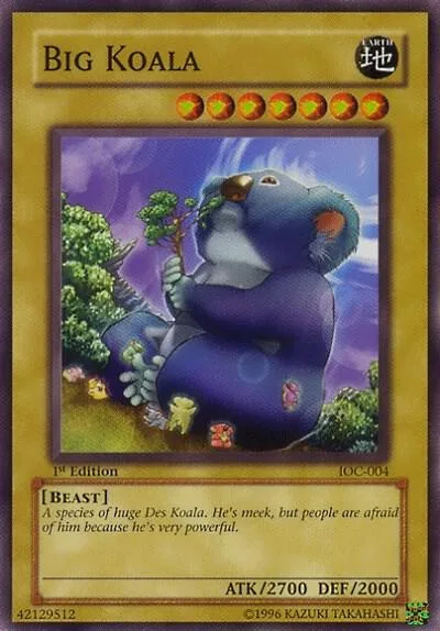 Big Koala IOC-004 Yu-Gi-Oh card from Invasion of Chaos