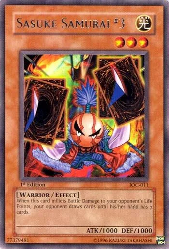 Sasuke Samurai #3 IOC-011 1st Edition Yu-Gi-Oh card from Invasion of Chaos