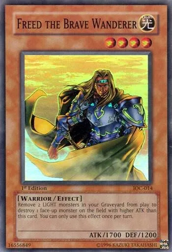 Freed the Brave Wanderer IOC-014 1st Edition Yu-Gi-Oh card from Invasion of Chaos