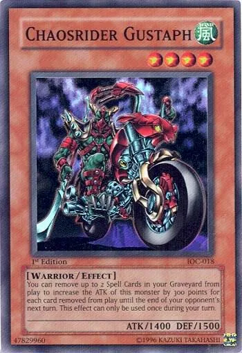 Chaosrider Gustaph IOC-018 Unlimited Yu-Gi-Oh card from Invasion of Chaos