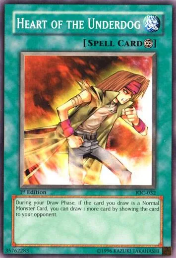 Heart of the Underdog IOC-032 1st Edition Yu-Gi-Oh card from Invasion of Chaos