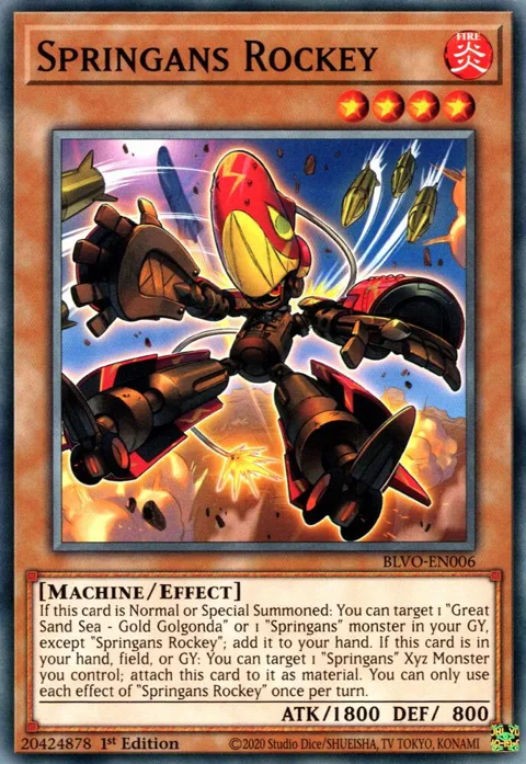 Springans Rockey BLVO-EN006 Yu-Gi-Oh card from Blazing Vortex