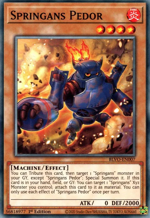 Springans Pedor BLVO-EN007 Yu-Gi-Oh card from Blazing Vortex