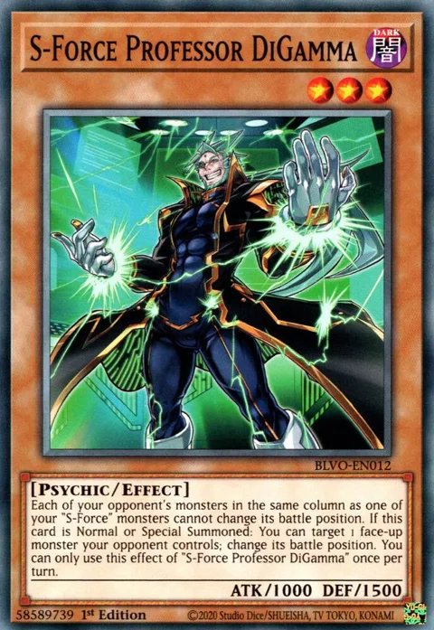 S-Force Professor DiGamma BLVO-EN012 Yu-Gi-Oh card from Blazing Vortex
