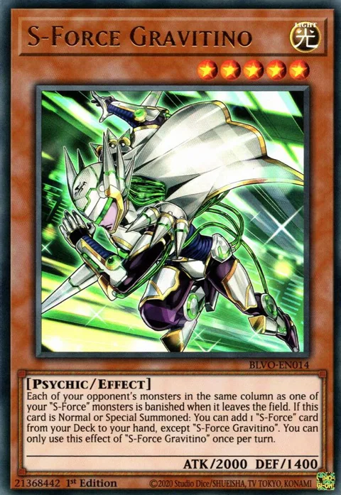 S-Force Gravitino BLVO-EN014 Yu-Gi-Oh card from Blazing Vortex