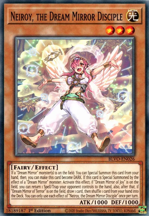 Neiroy, the Dream Mirror Disciple BLVO-EN026 Yu-Gi-Oh card from Blazing Vortex