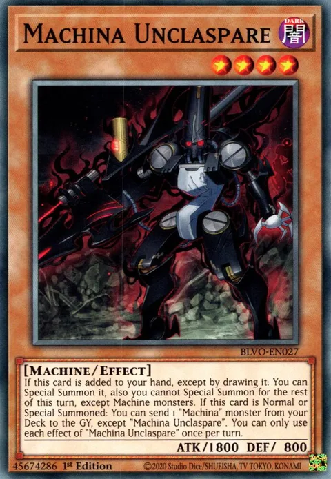 Machina Unclaspare BLVO-EN027 Yu-Gi-Oh card from Blazing Vortex