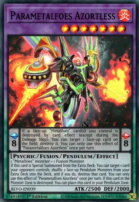 Parametalfoes Azortless BLVO-EN039 Yu-Gi-Oh card from Blazing Vortex