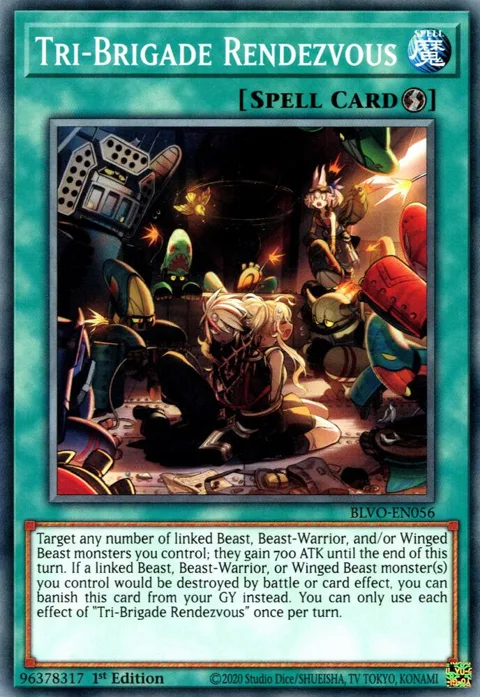 Tri-Brigade Rendezvous BLVO-EN056 Yu-Gi-Oh card from Blazing Vortex