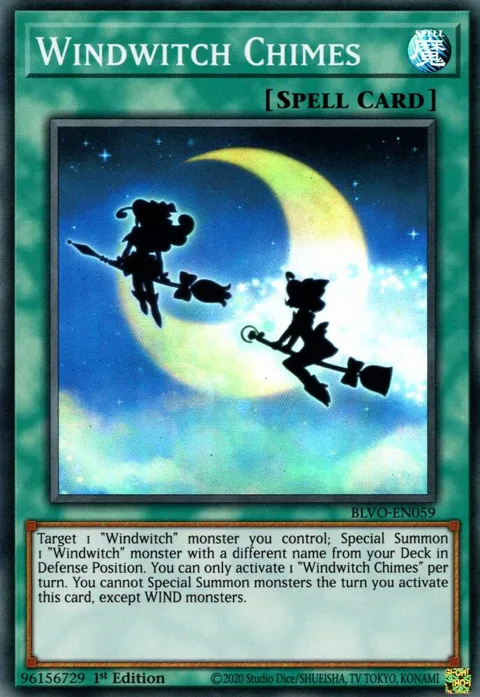 Windwitch Chimes BLVO-EN059 Yu-Gi-Oh card from Blazing Vortex