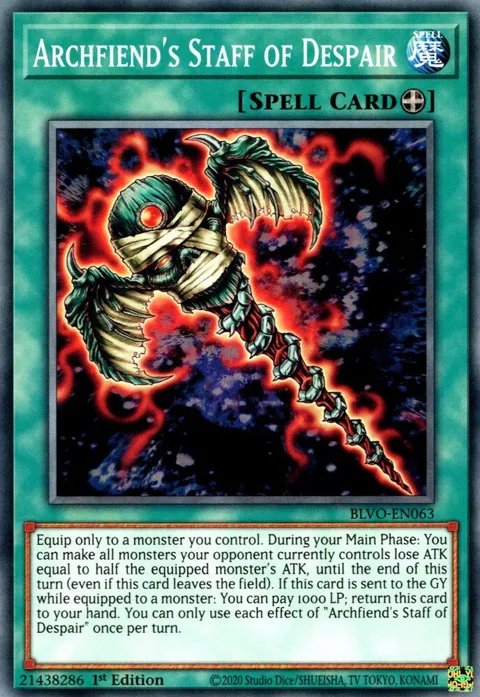 Archfiend's Staff of Despair BLVO-EN063 Yu-Gi-Oh card from Blazing Vortex
