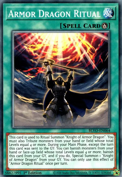 Armor Dragon Ritual BLVO-EN064 Yu-Gi-Oh card from Blazing Vortex