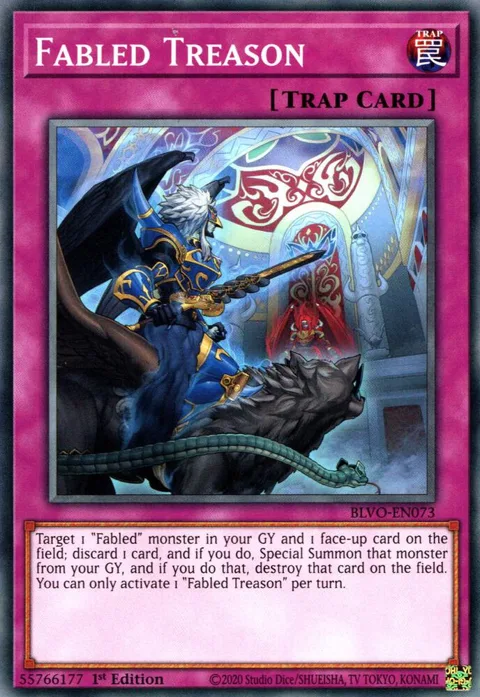 Fabled Treason BLVO-EN073 Yu-Gi-Oh card from Blazing Vortex