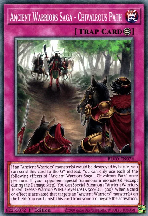 Ancient Warriors Saga - Chivalrous Path BLVO-EN074 Yu-Gi-Oh card from Blazing Vortex